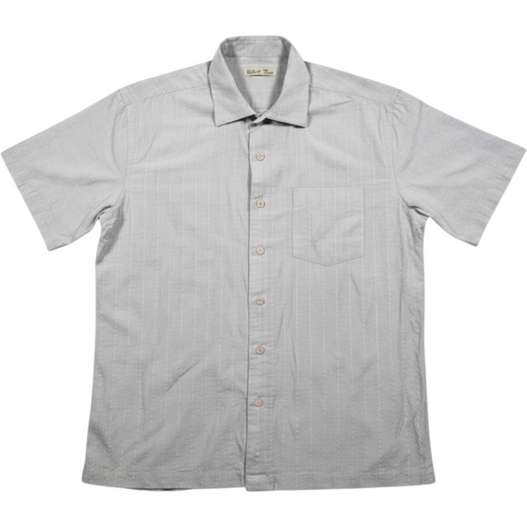 batik bay Other - Batik Bay polo Mens Large Gray Textured Short Sleeve Button Up Lightweight